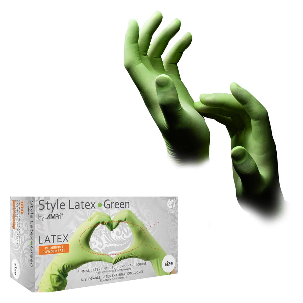 Style Latex Green by Med-Comfort Einmal-Latex-Schutz- und Untersuchungshandschuh Style Latex Green by Med-Comfort Einmal-Latex-Schutz- und Untersuchungshandschuh