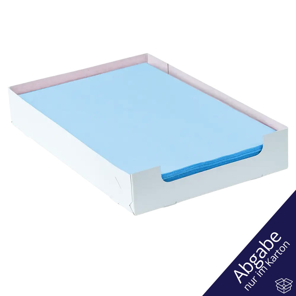 Einweg Tray-Filterpapier in der Box, 18 x 28 cm, Farbe dunkelblau, blau, Zellstoff