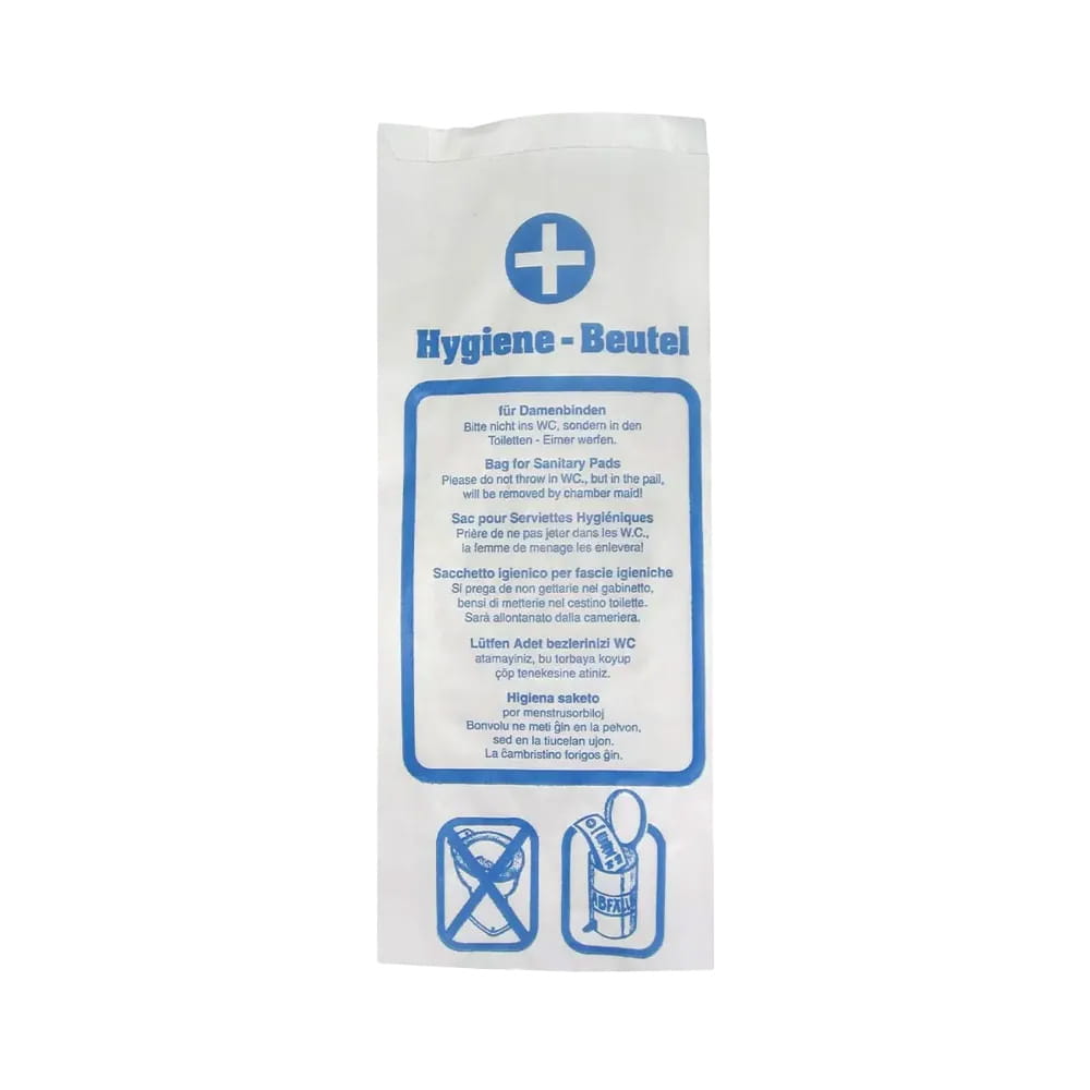 Hygienebeutel, weiß, 12 x 5 x 29 cm Hygienebeutel, weiß, 12 x 5 x 29 cm