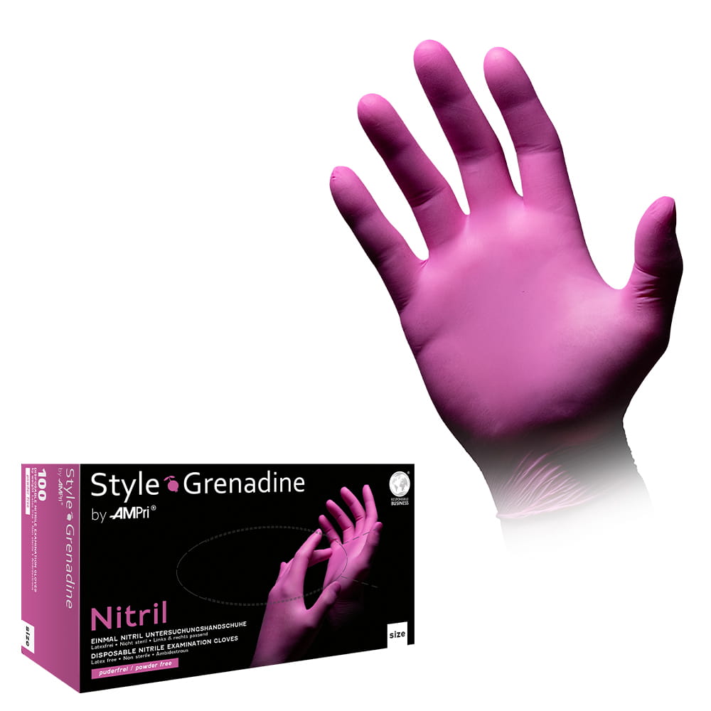 Nitrilhandschuhe, magenta, pink, Größe S, puderfrei, Style Grenadine by Med-Comfort