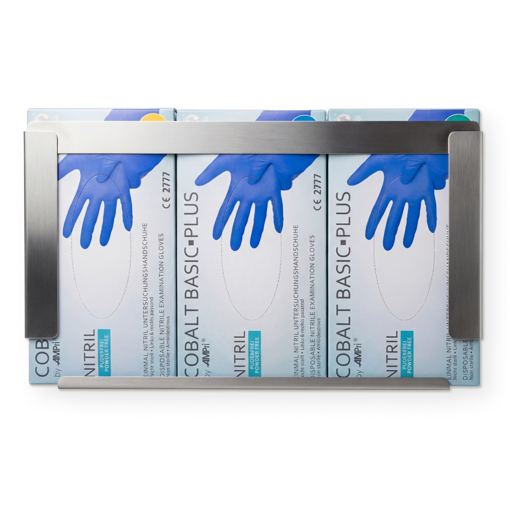 Einmalhandschuh Spender, Handschuh-Dispenserhalter, 389 x 226 x 82 mm, Edelstahl