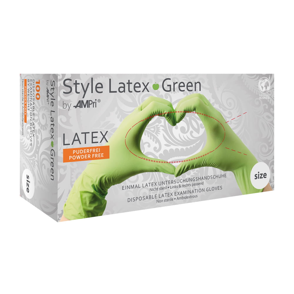 Style Latex Green by Med-Comfort Einmal-Latex-Schutz- und Untersuchungshandschuh Style Latex Green by Med-Comfort Einmal-Latex-Schutz- und Untersuchungshandschuh
