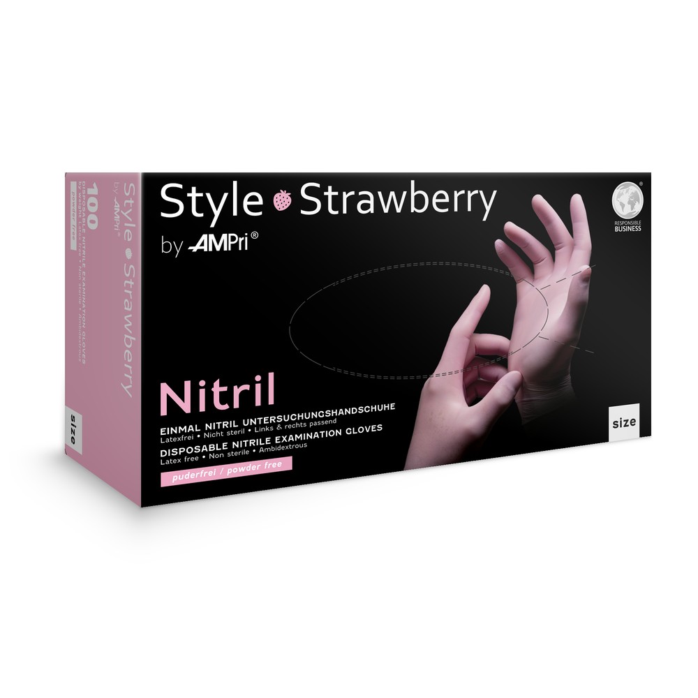 Nitrilhandschuhe, rosa, Größe XS, puderfrei, Style Strawberry by Med-Comfort