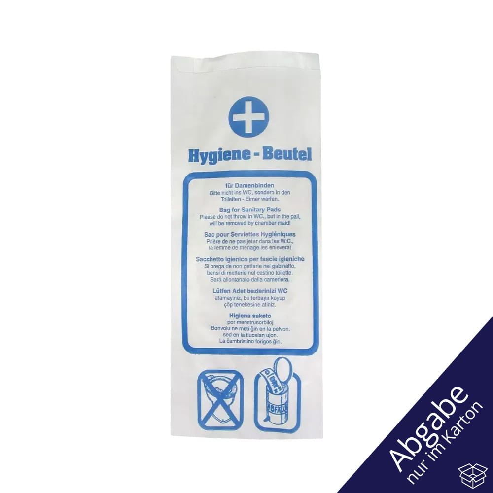 Hygienebeutel, weiß, 12 x 5 x 29 cm