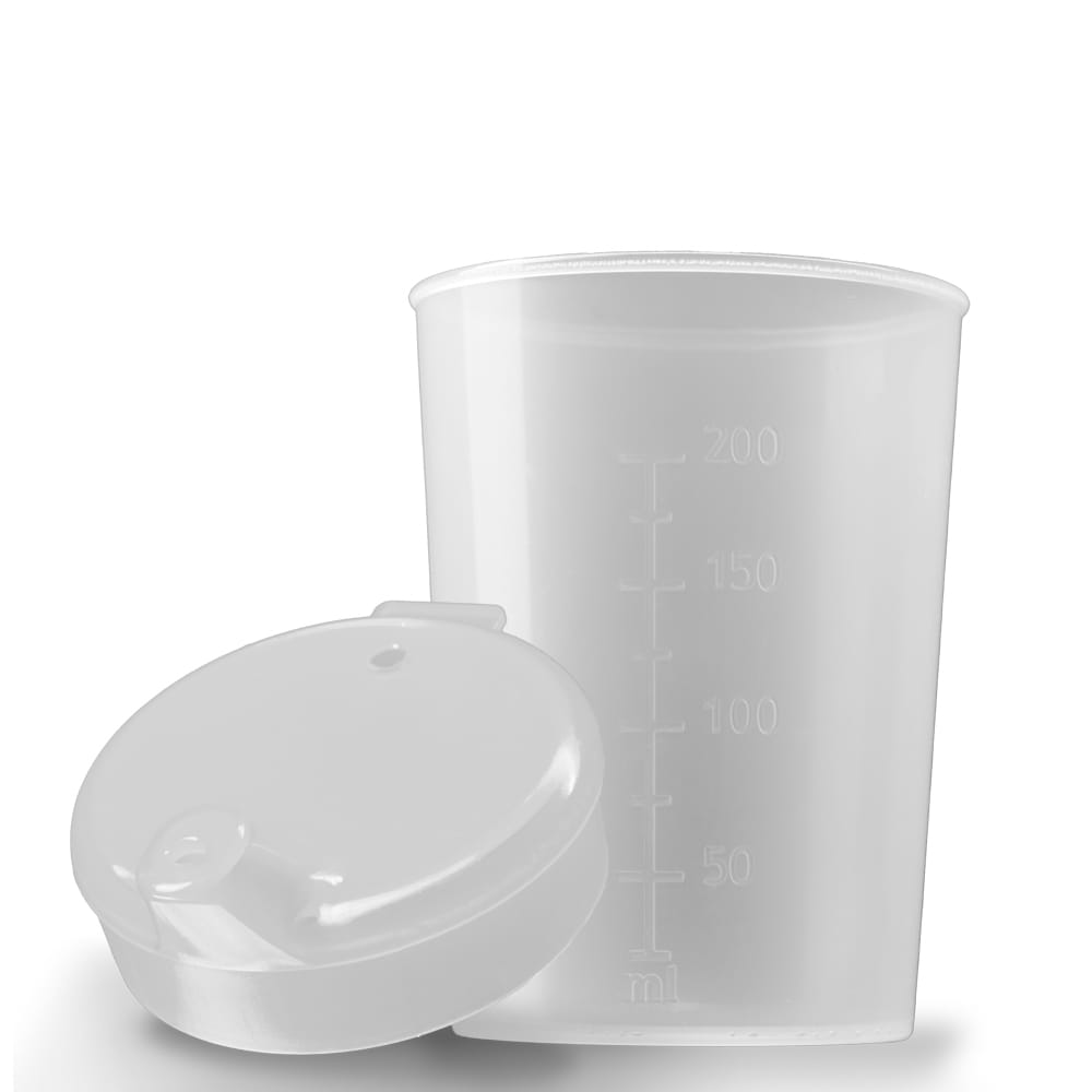 PP Schnabelbecher Oberteil und Unterteil SET, transparent, milchig, 50 x 250 ml
