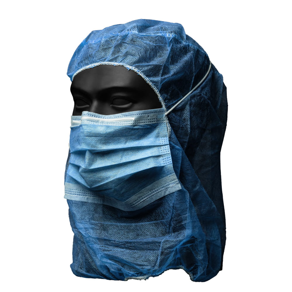 Astronautenhaube mit Mundschutz, blau, Med-Comfort