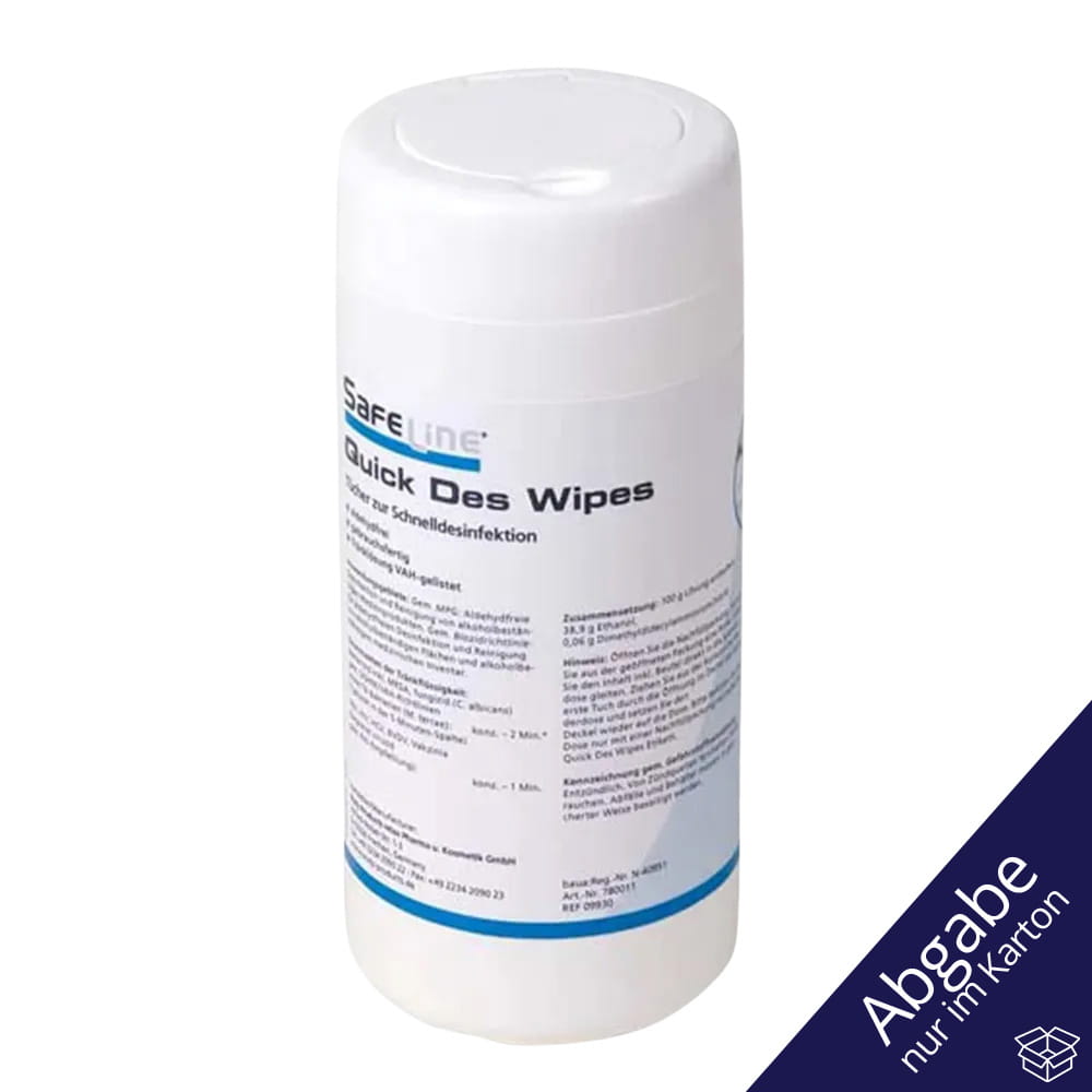 Desinfektionstücher, in der Dose, Safeline Quick Des Wipes N