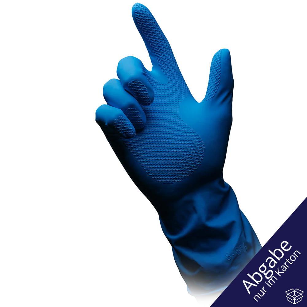 Haushaltshandschuhe Latex, blau, Größe M, puderfrei, Clean-Comfort
