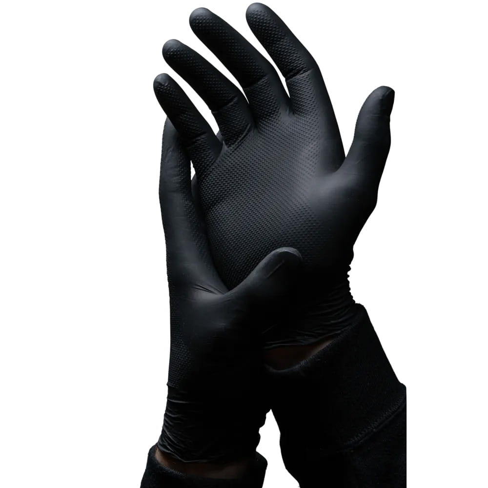 High Grip Einmalhandschuh aus Nitril, Größe XL, schwarz, SolidSafety