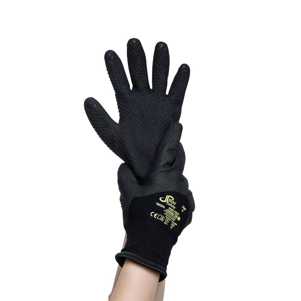 Schutzhandschuh, Größe 10, schwarz, SolidSafety Tough Winter Dots Schutzhandschuh, Größe 10, schwarz, SolidSafety Tough Winter Dots