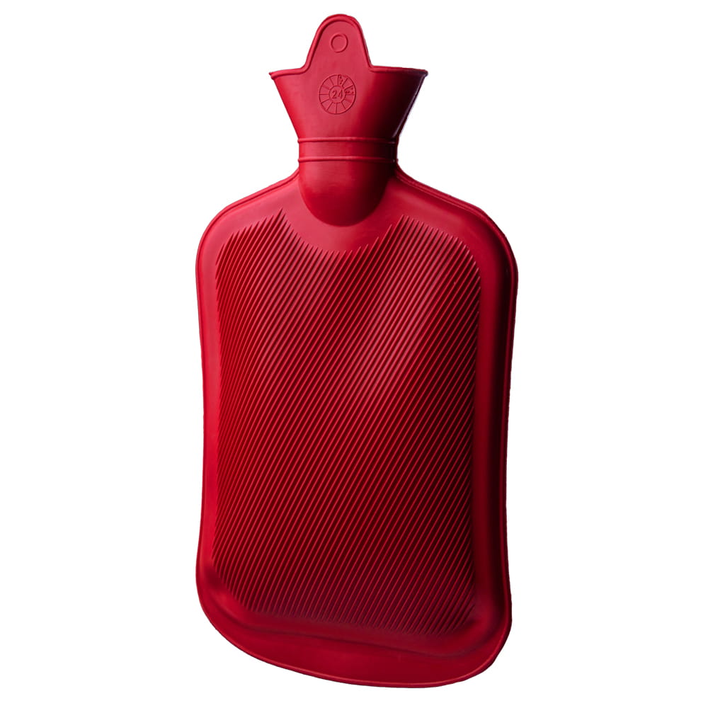 Wärmflasche, rot, Gummi, mit Schraubverschluss