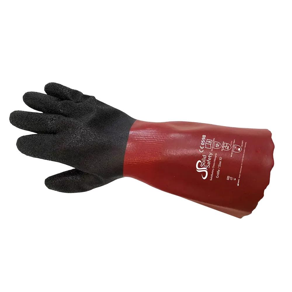 Chemikalienschutzhandschuh, Größe 8, SolidSafety Chem MaxGrip