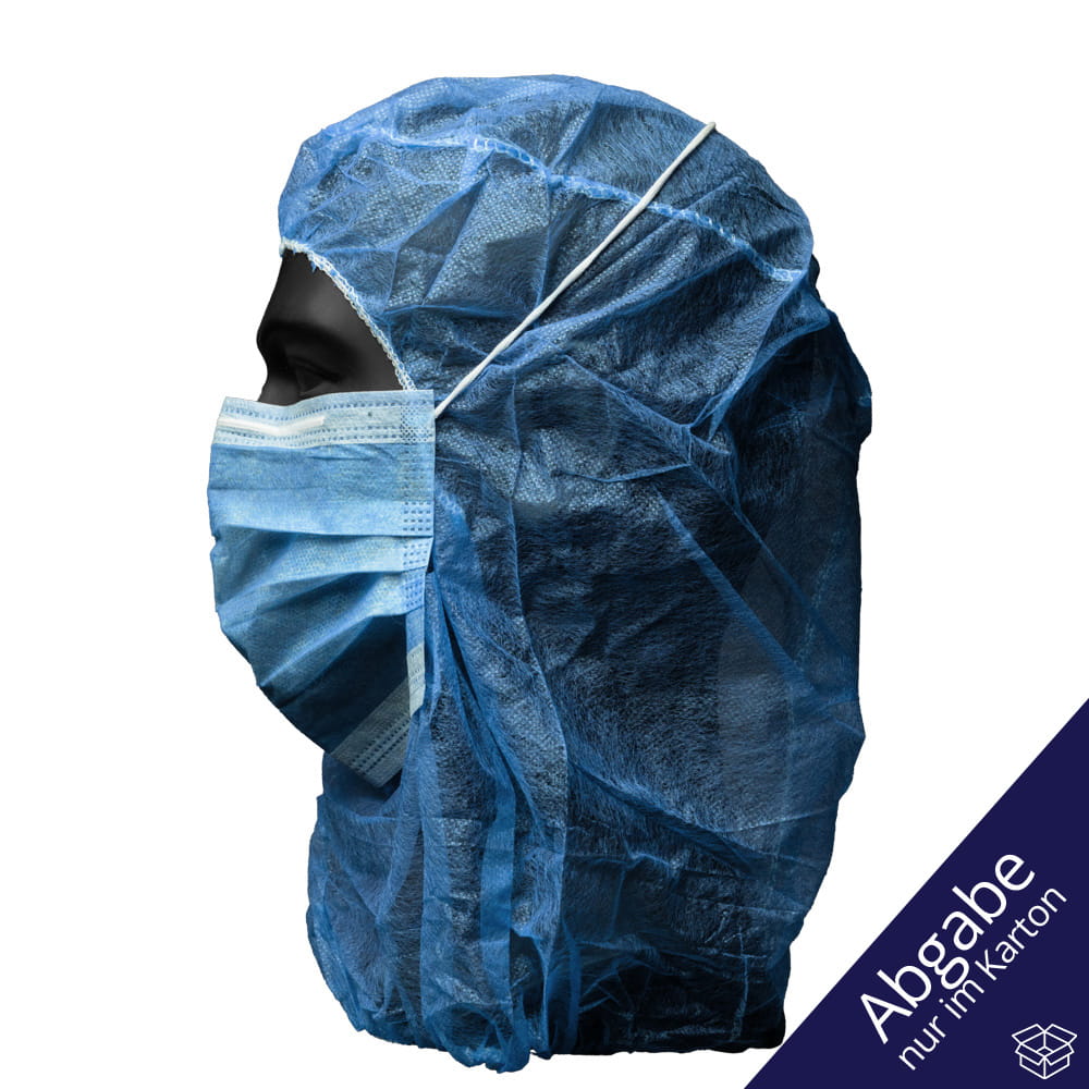 Astronautenhaube mit Mundschutz, blau, Med-Comfort