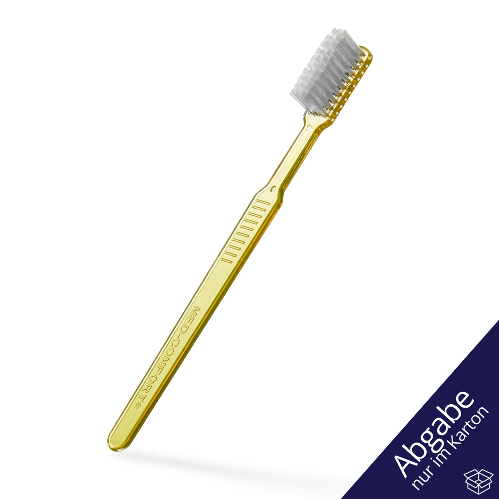 Dental PS Einmalzahnbürste mit Zahnpasta, Farbe gelb, 15 x 2,6 cm, Med-Comfort
