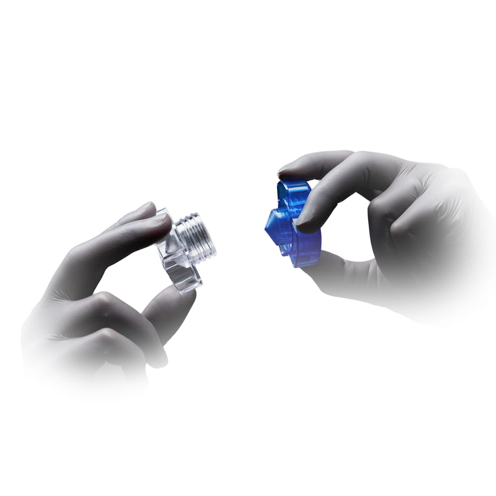 Tablettencrusher, transparent, milchig, blau, Med-Comfort Tablettencrusher, transparent, milchig, blau, Med-Comfort