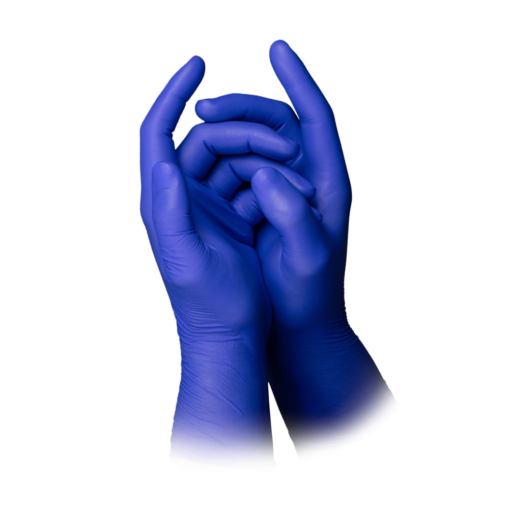 Lange Nitrilhandschuhe, blau, Größe M, puderfrei, Med-Comfort blue 300
