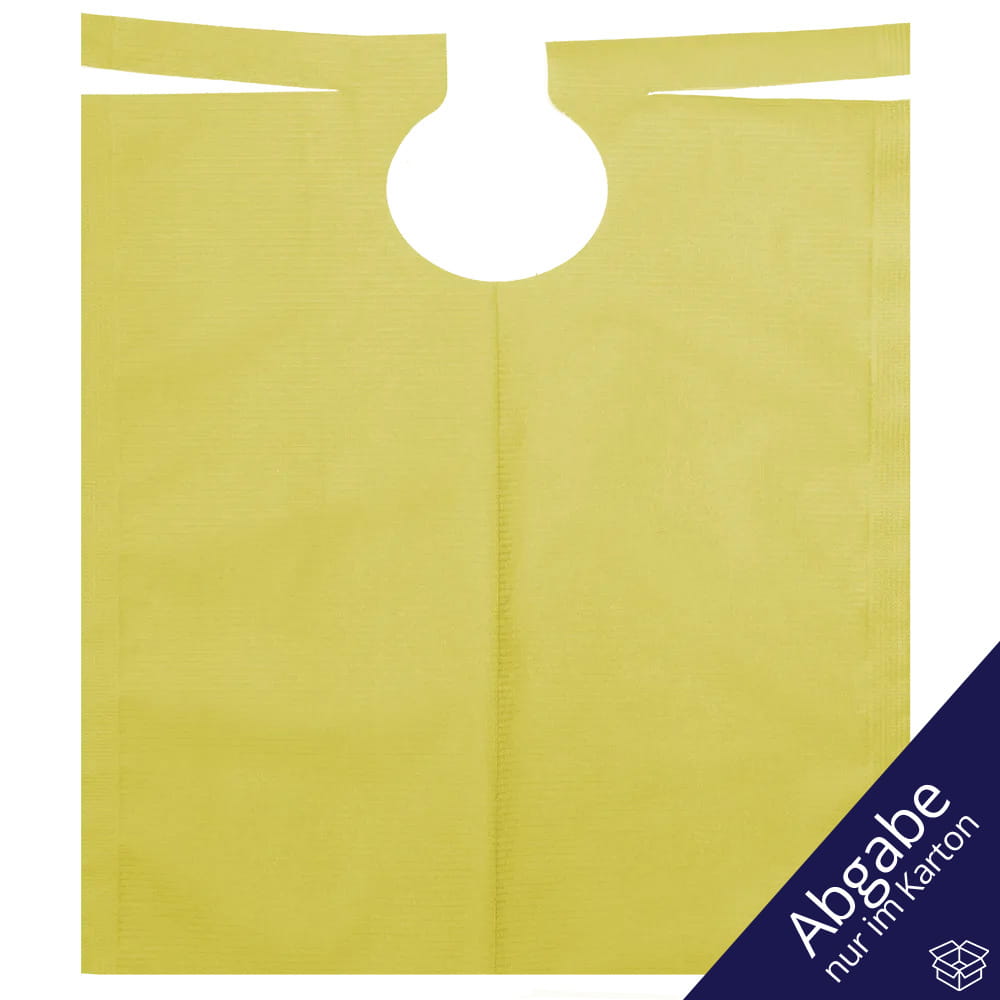 Patientenumhang mit PE Beschichtung, Farbe gelb, 530 x 600 mm