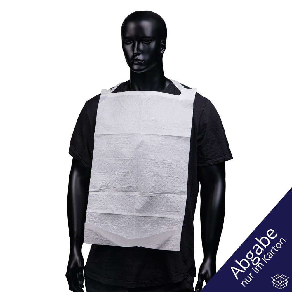 PE Einmal-Esslätzchen, 370 x 660 mm, weiß, Med-Comfort