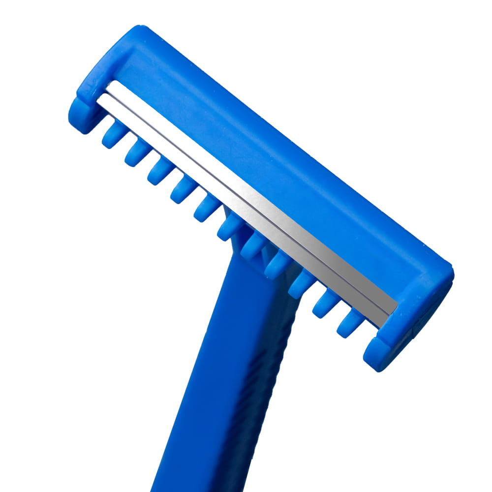 ABS Einweg Rasierer mit Edelstahl Klinge, 2-schneidig, Farbe Blau, Top-Comfort