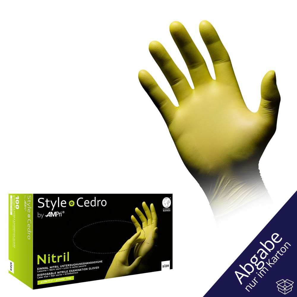 Nitrilhandschuhe, cedro, grün, Größe M, puderfrei, Style cedro by Med-Comfort