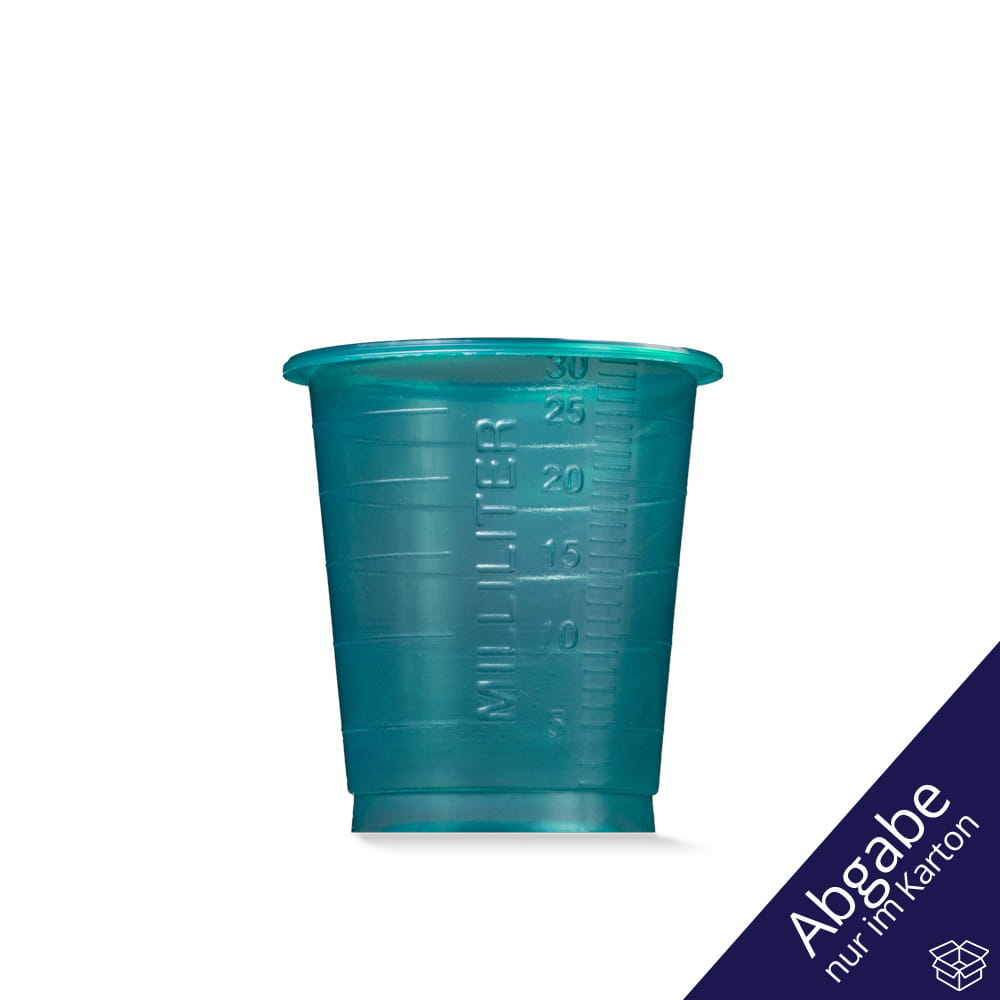 PP Einmal Medizinbecher, 30 ml, graduiert, grün, Med-Comfort Basic