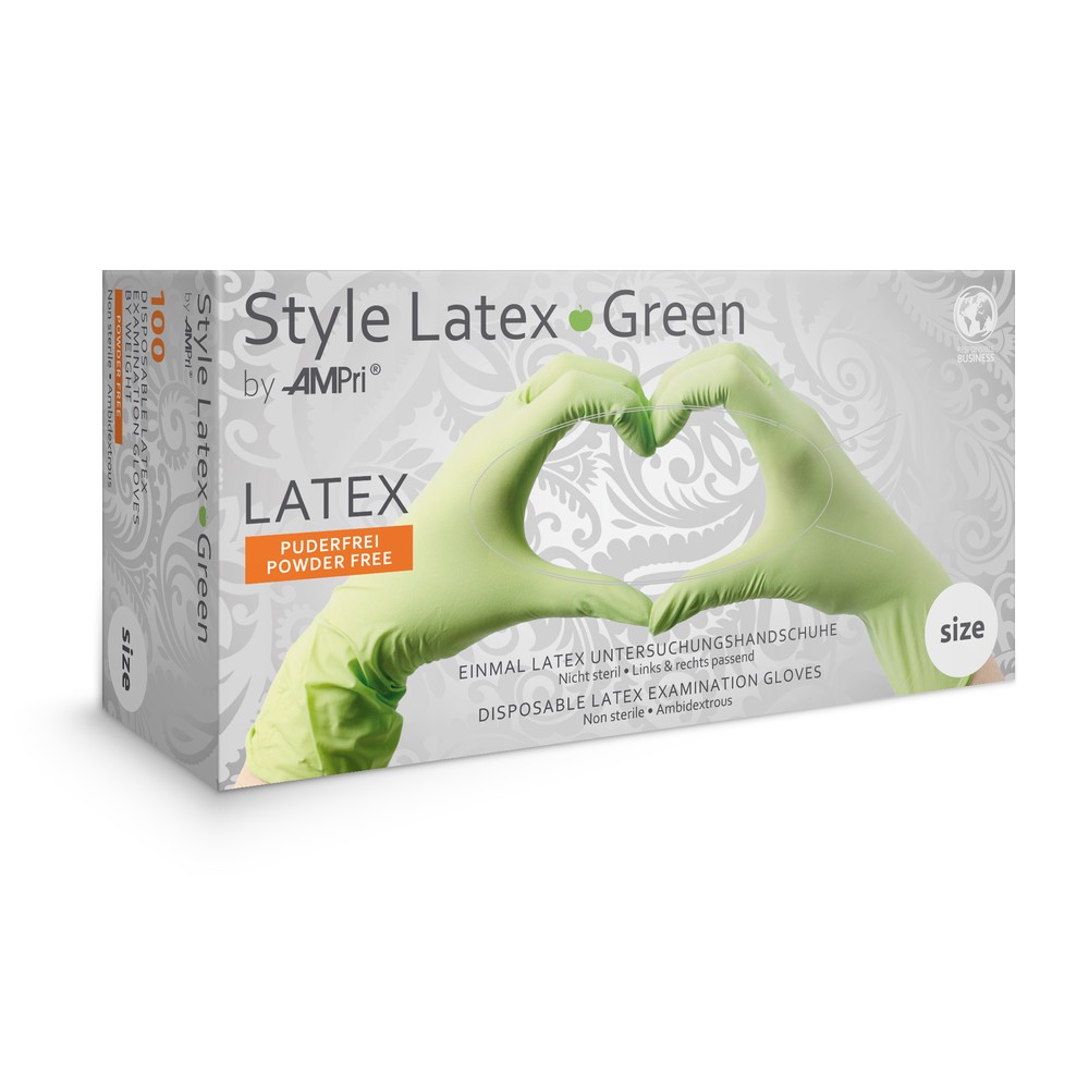 Style Latex Green by Med-Comfort Einmal-Latex-Schutz- und Untersuchungshandschuh