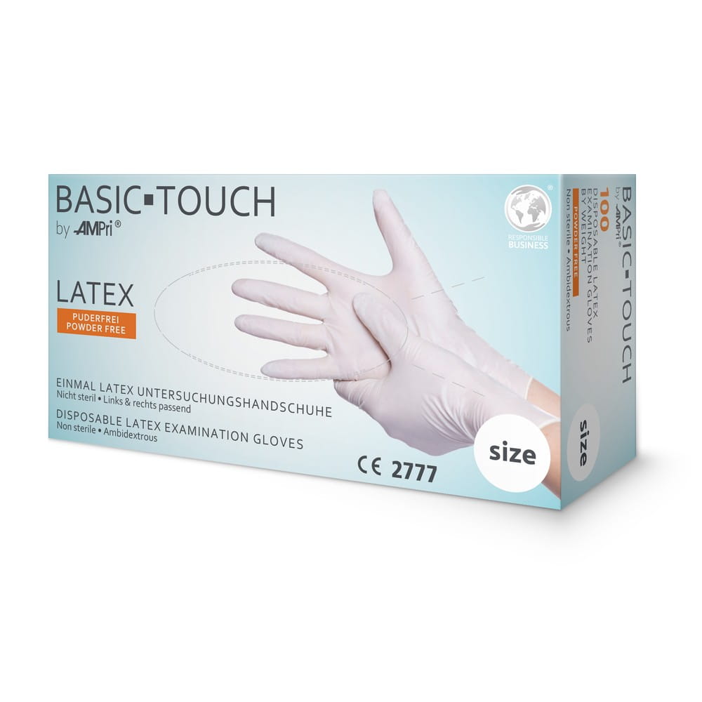 Latexhandschuhe, weiß, Größe L, puderfrei, Basic-Touch