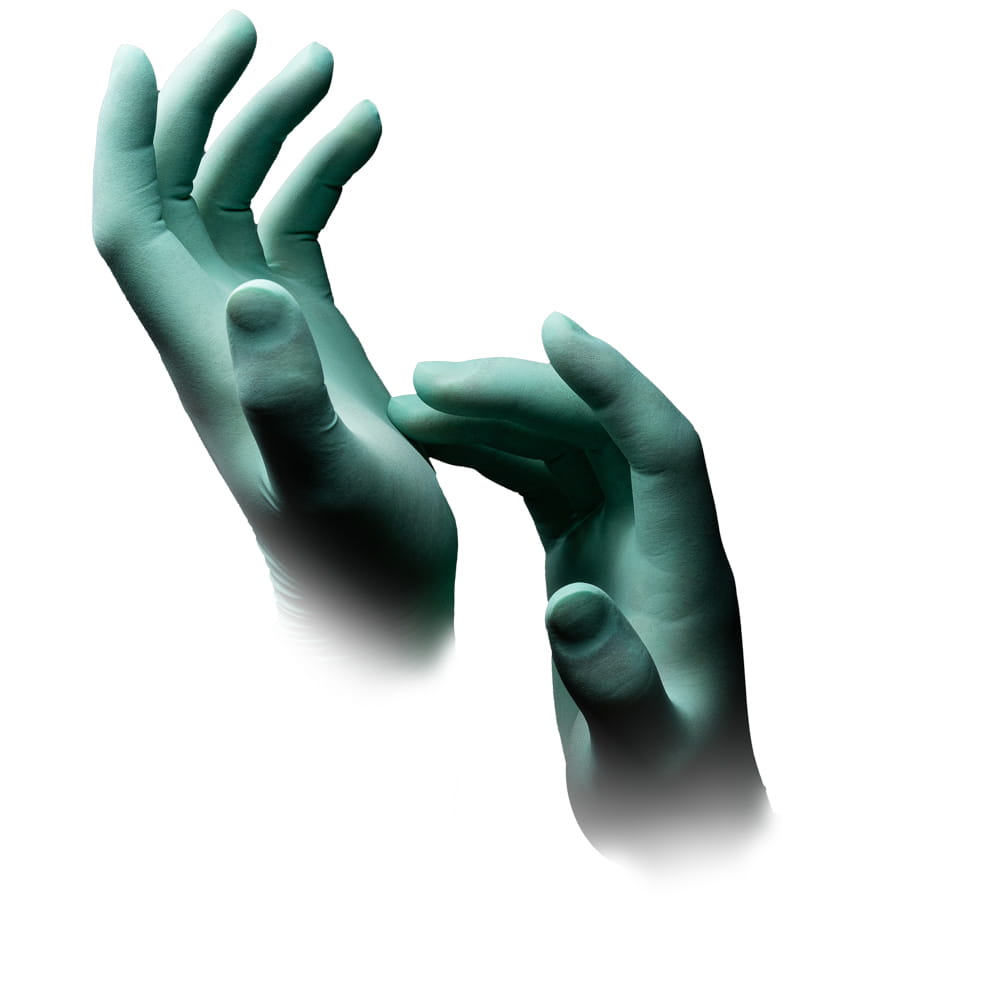 Latexhandschuhe, mintgrün, grün, Größe L, puderfrei, Med-Comfort Aloe