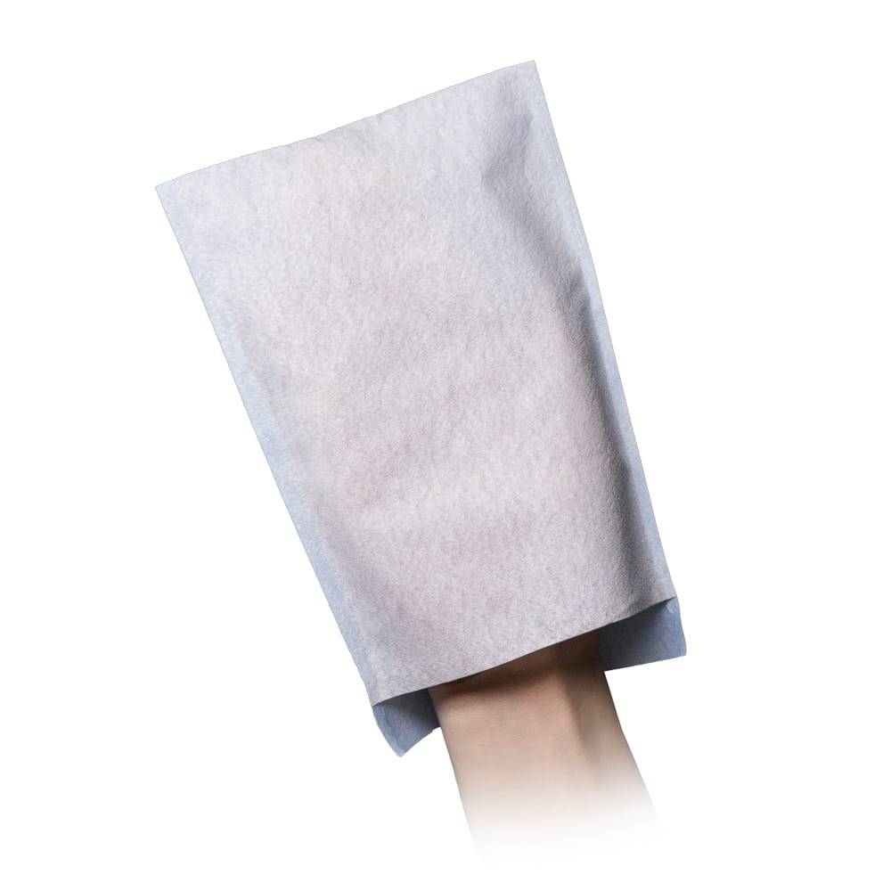 Einweg Waschhandschuh, weiß, blau, PE-Innenbeschichtung, Med-Comfort Einweg Waschhandschuh, weiß, blau, PE-Innenbeschichtung, Med-Comfort