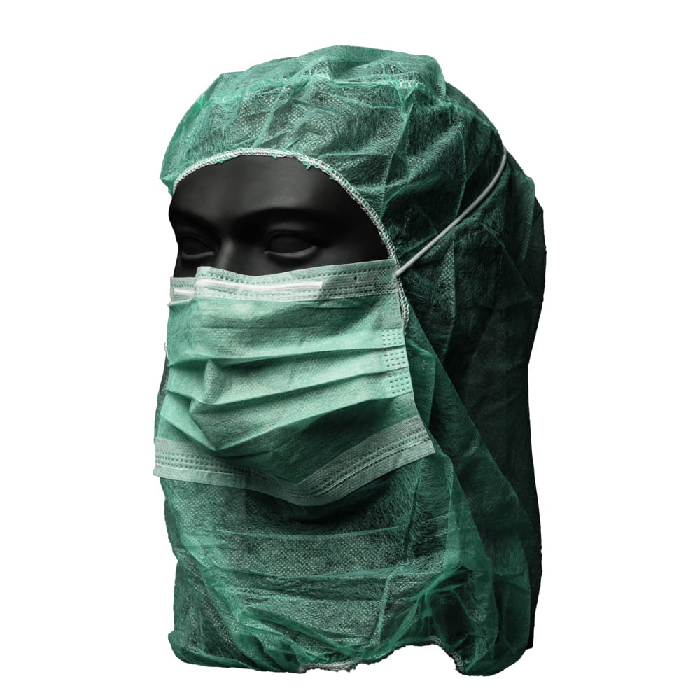 Astronautenhaube mit Mundschutz, grün, Med-Comfort Astronautenhaube mit Mundschutz, grün, Med-Comfort