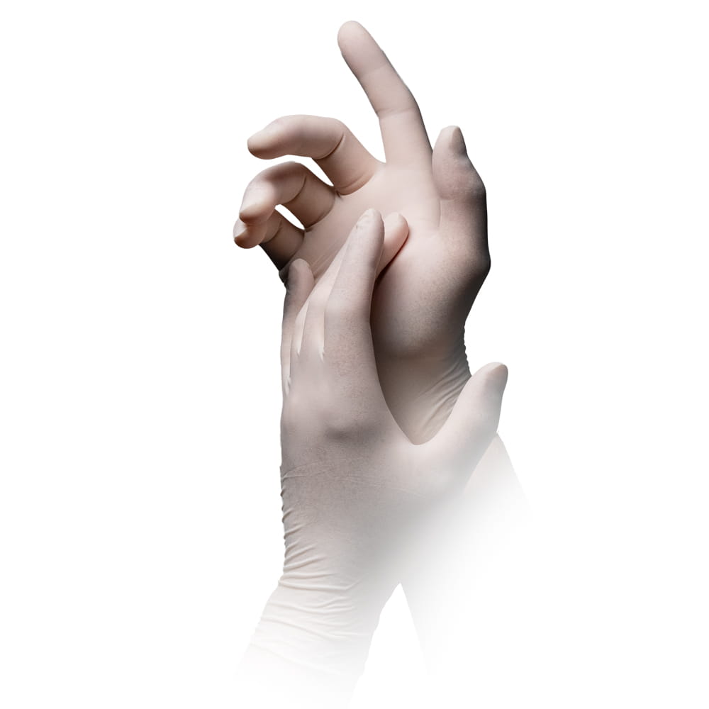 Latexhandschuhe, hellbeige, beige, Größe XS, puderfrei, Med-Comfort Polymer Plus