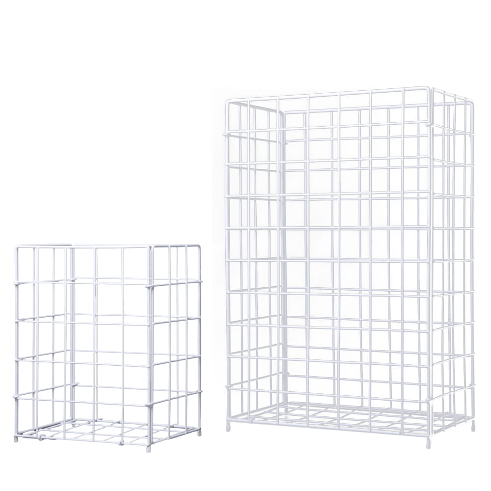 Draht, PVC Sammelkorb, weiß, 400 x 250 x 620 mm, 62 l