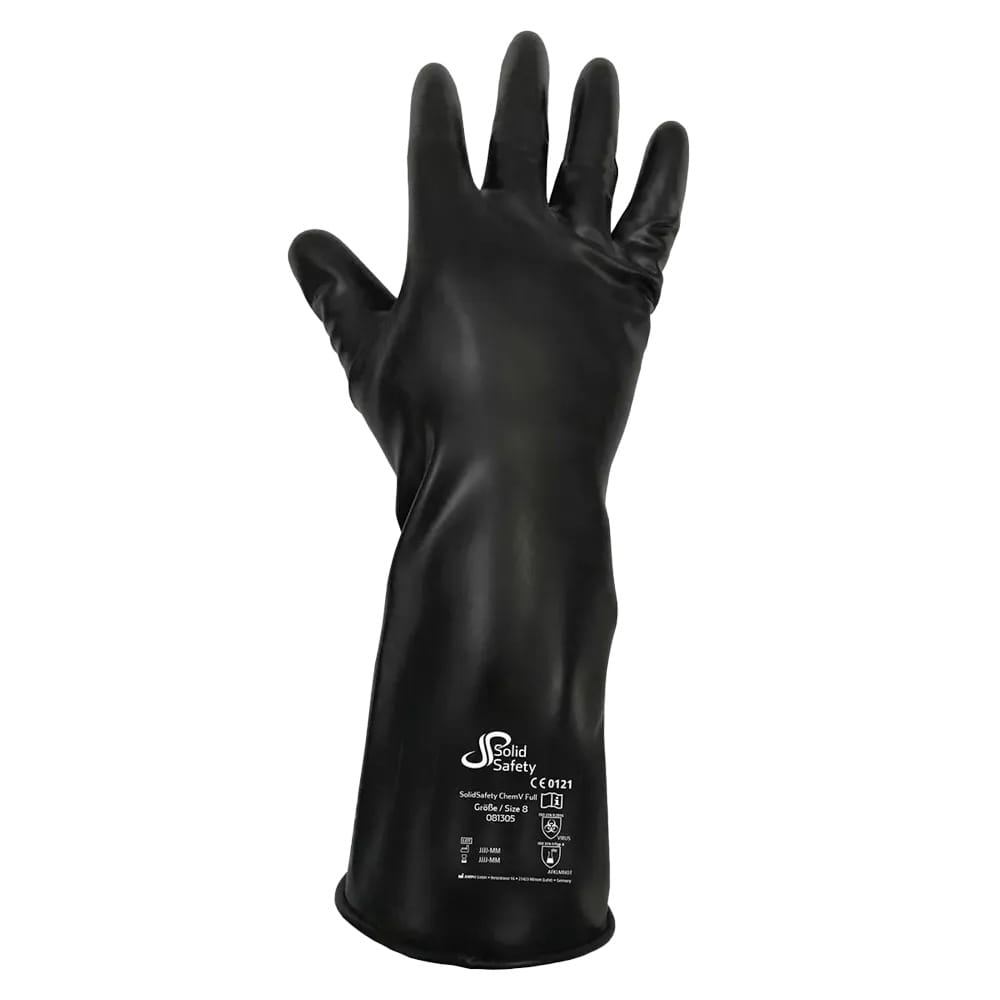 Chemikalienschutzhandschuh, Typ A, Größe 8, schwarz, Solidsafety ChemV Full Chemikalienschutzhandschuh, Typ A, Größe 8, schwarz, Solidsafety ChemV Full