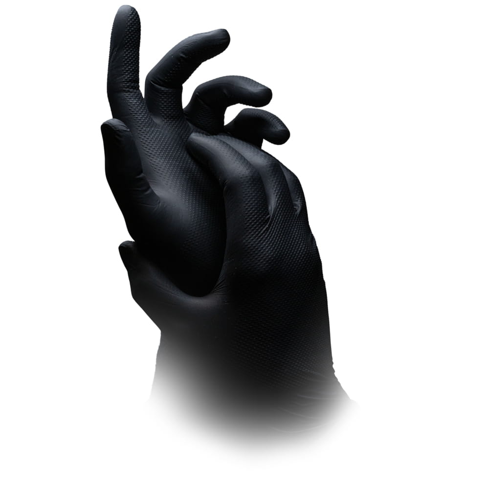 High Grip Einmalhandschuh aus Nitril, Größe XXL, schwarz, SolidSafety