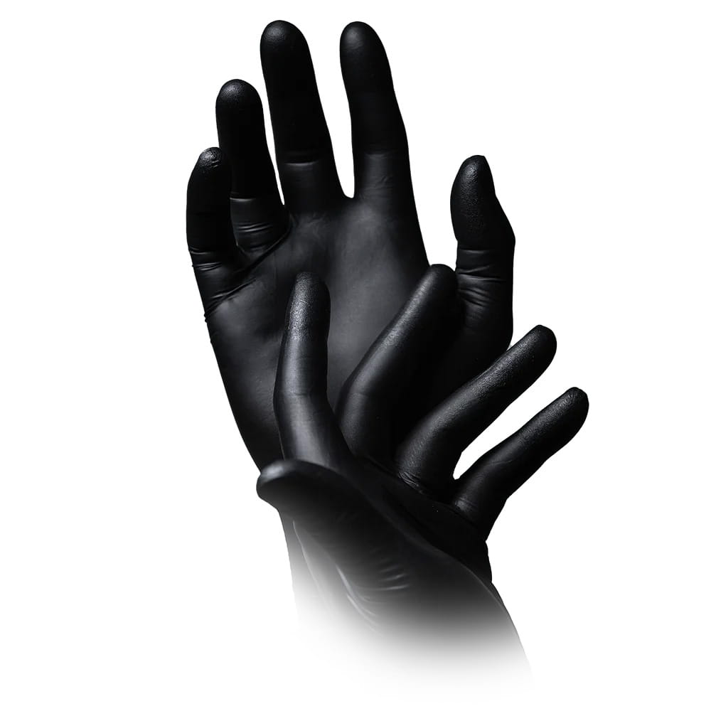 Nitrilhandschuhe mit Überlänge, schwarz, Größe L, puderfrei, Black 300 Nitril