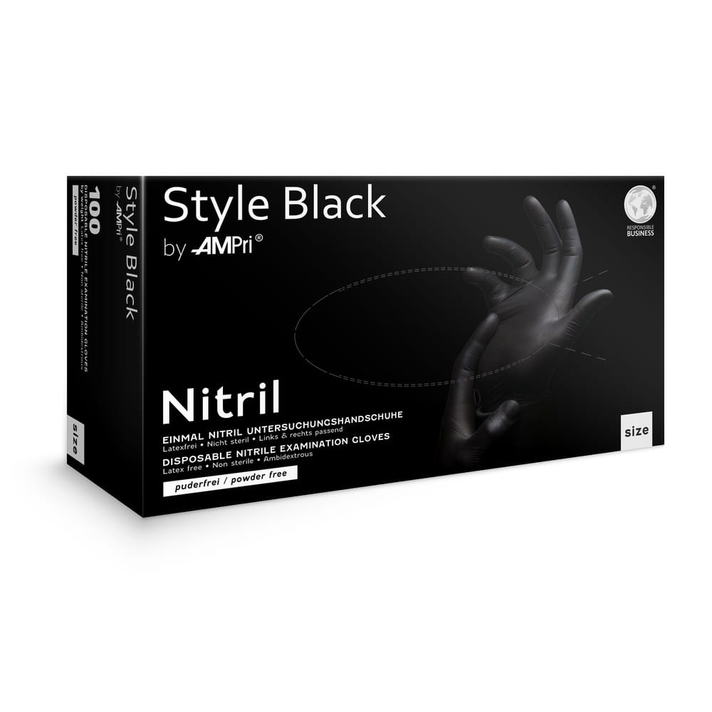 Nitrilhandschuhe, schwarz, Größe XL, puderfrei, Style Black by Med-Comfort