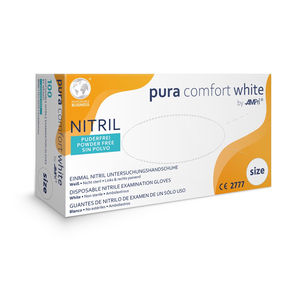 Nitrilhandschuhe, weiß, Größe XS, puderfrei, Puracomfort white