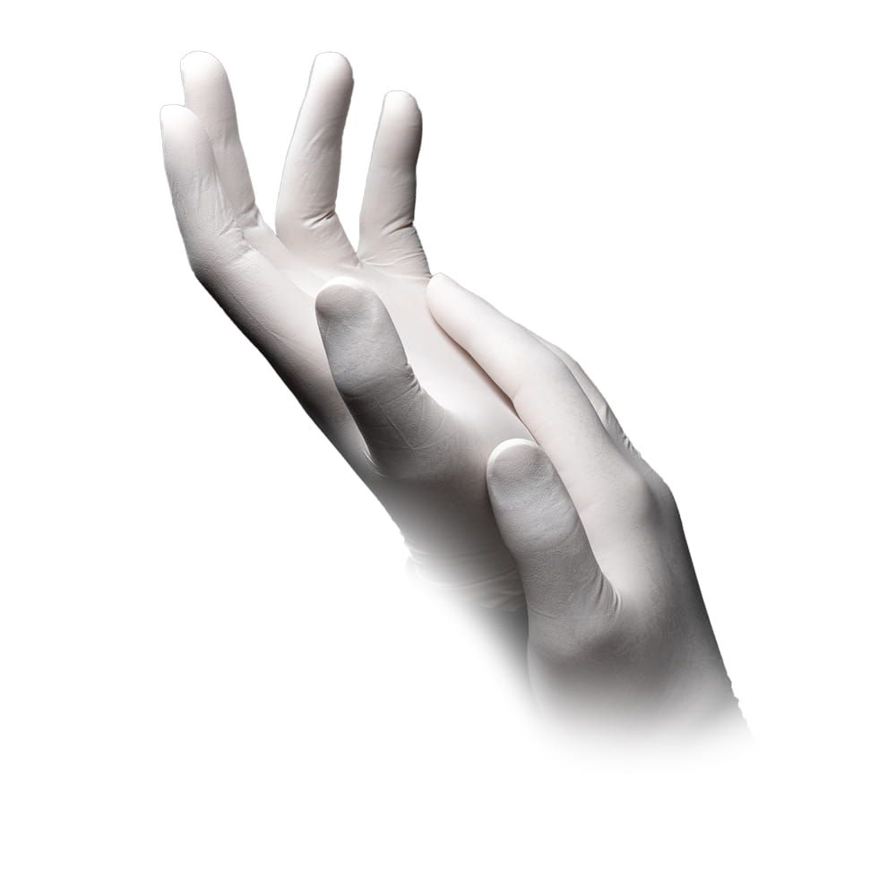 Latexhandschuhe, weiß, Größe L, puderfrei, Basic-Plus