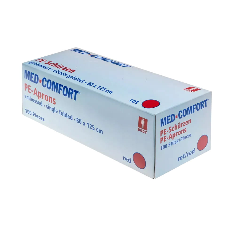 Einwegschürzen, rot, 80 x 125 cm, Polyethylen, Med-Comfort