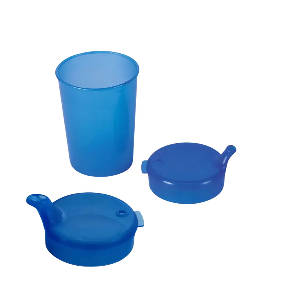 PP Schnabelbecher Oberteil und Unterteil SET, blau, 50x 250 ml Unterteil, 25x Oberteil 4x4, 25x Oberteil 12x10