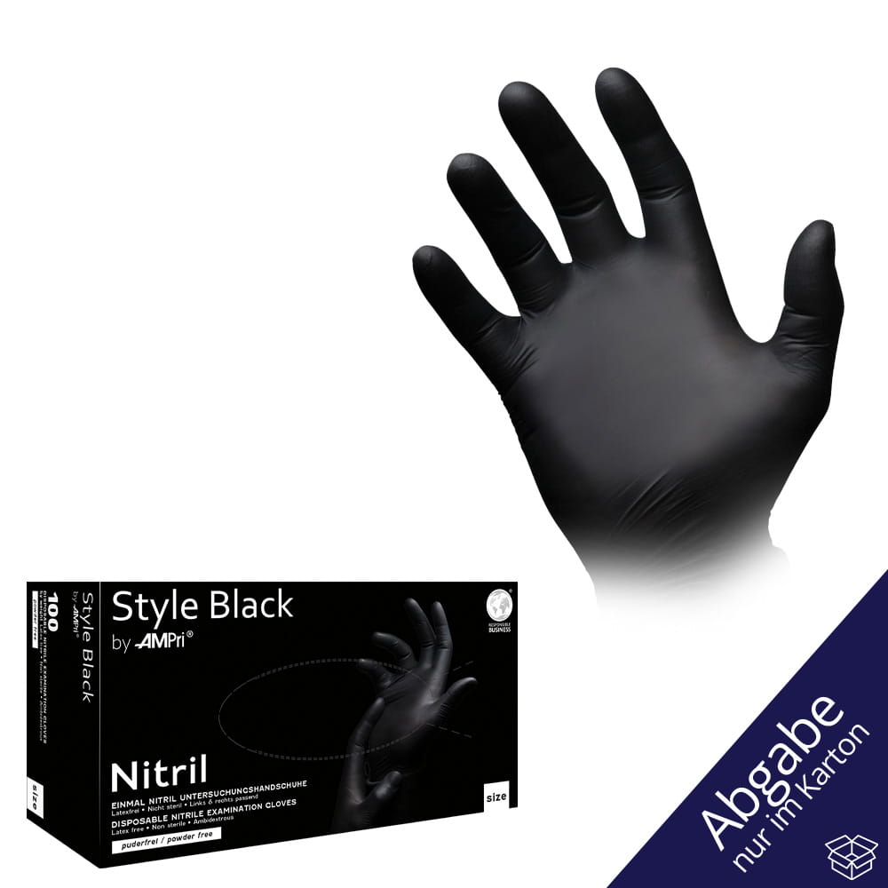 Nitrilhandschuhe, schwarz, Größe M, puderfrei, Style Black by Med-Comfort
