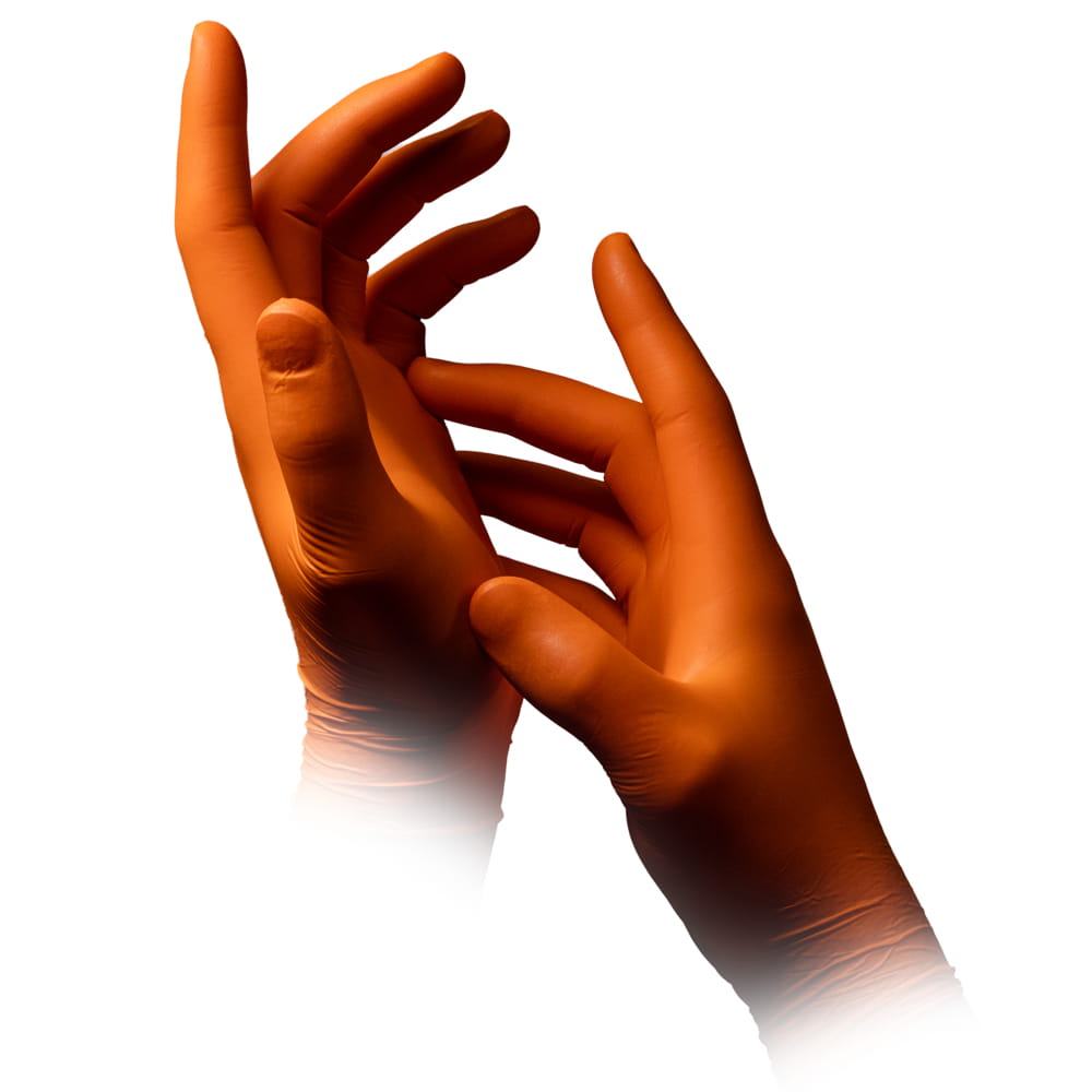 Nitrilhandschuhe, orange, Größe M, puderfrei, Style orange by Med-Comfort