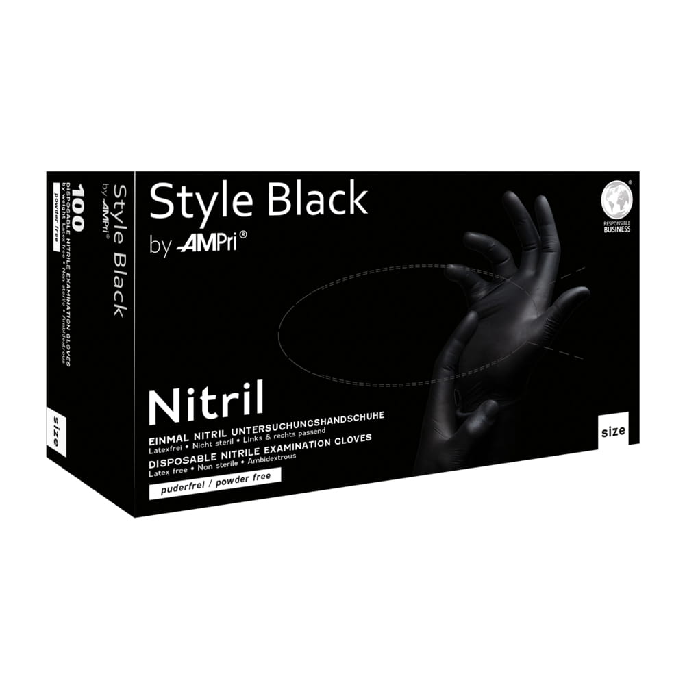 Nitrilhandschuhe, schwarz, Größe XS, puderfrei, Style Black by Med-Comfort