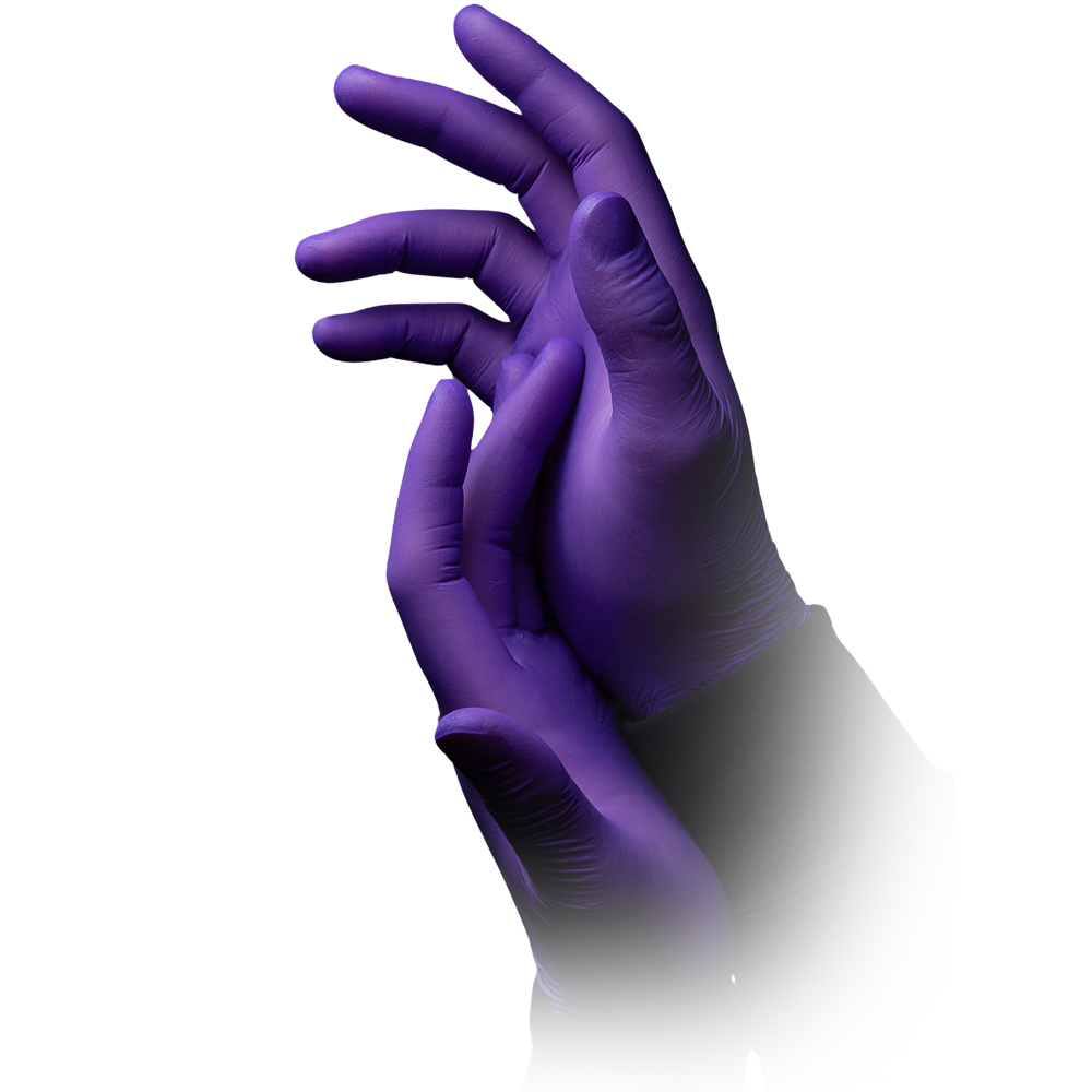 Nitrilhandschuhe, dunkellila, lila, Größe L, puderfrei, Style Prune by Med-Comfort