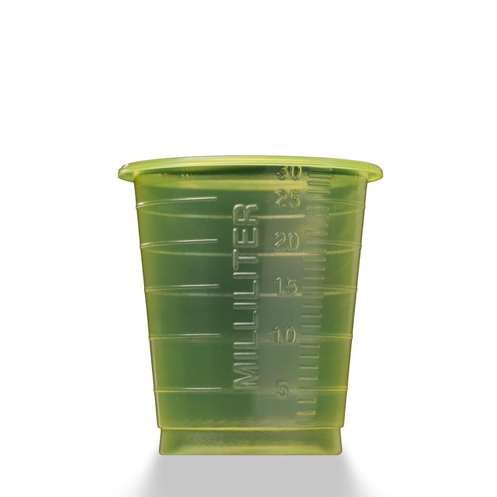 PP Eco Einmal Medizinbecher, 30 ml, graduiert, gelb, Med-Comfort Eco