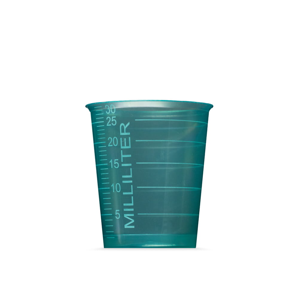 PP Medizinbecher, Farbe grün, 30 ml, graduiert
