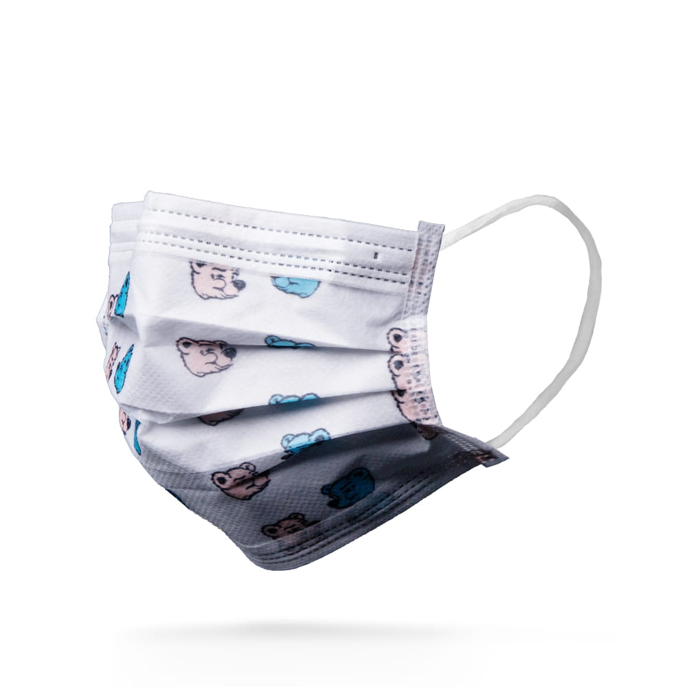 Medizinische Maske, fröhliches Bärchenmuster, HAPPY KIDS