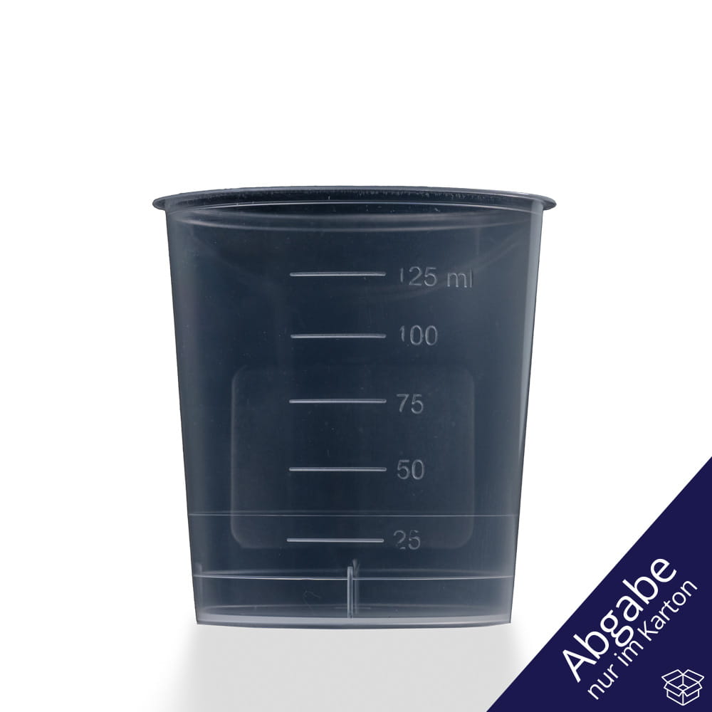 PP Urinsammelbehälter ohne Deckel, 125 ml, Farbe transparent, milchig, 1000 Becher (Ohne Deckel)