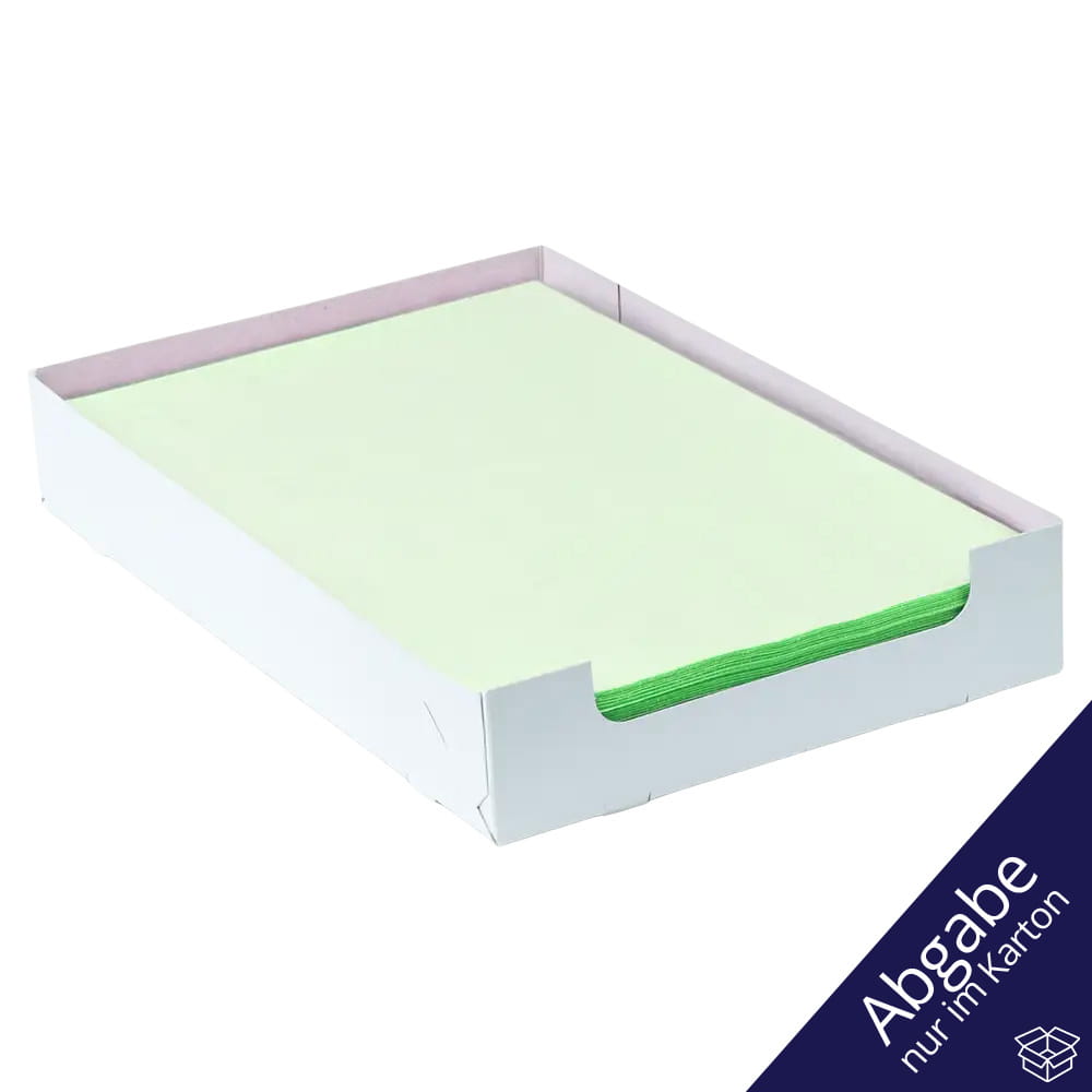Einweg Tray-Filterpapier in der Box, 18 x 28 cm, Farbe limette, grün, Zellstoff
