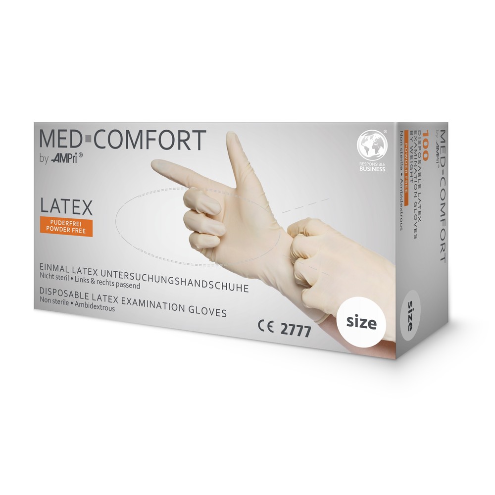 Latexhandschuhe, weiß, Größe S, puderfrei, Med-Comfort